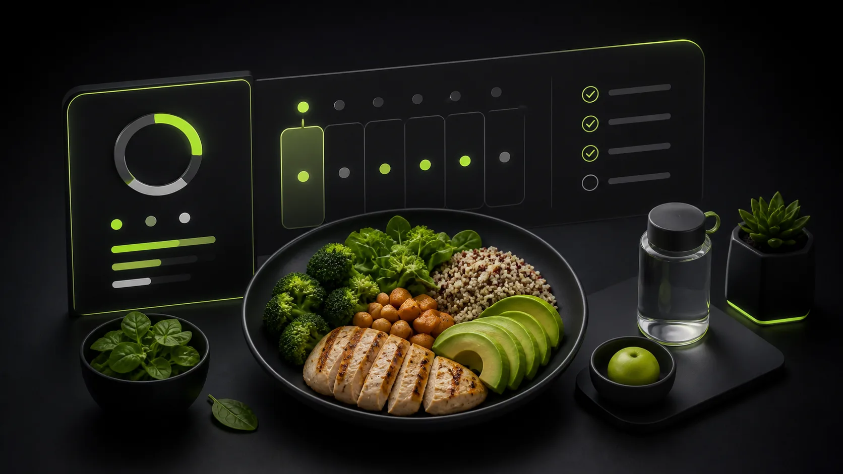Minimal visual representing a personalized meal plan